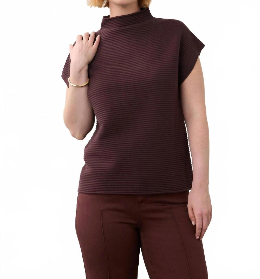 NEW FDJ ottoman cap sleeve sweater in fig